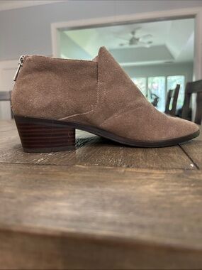 Donald J. Pliner Taupe Suede Ankle Booties